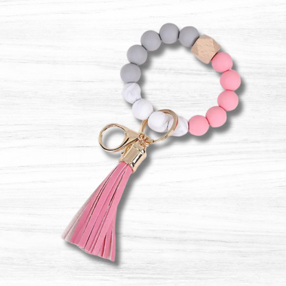 Pink Quartz Beaded Wristlet