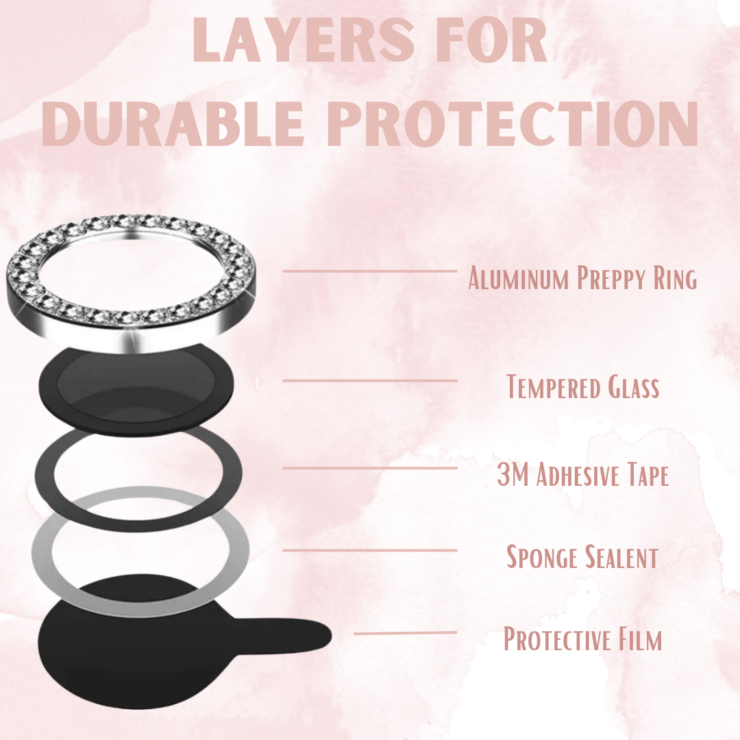 Silver Diamond Phone Camera Lens Protector