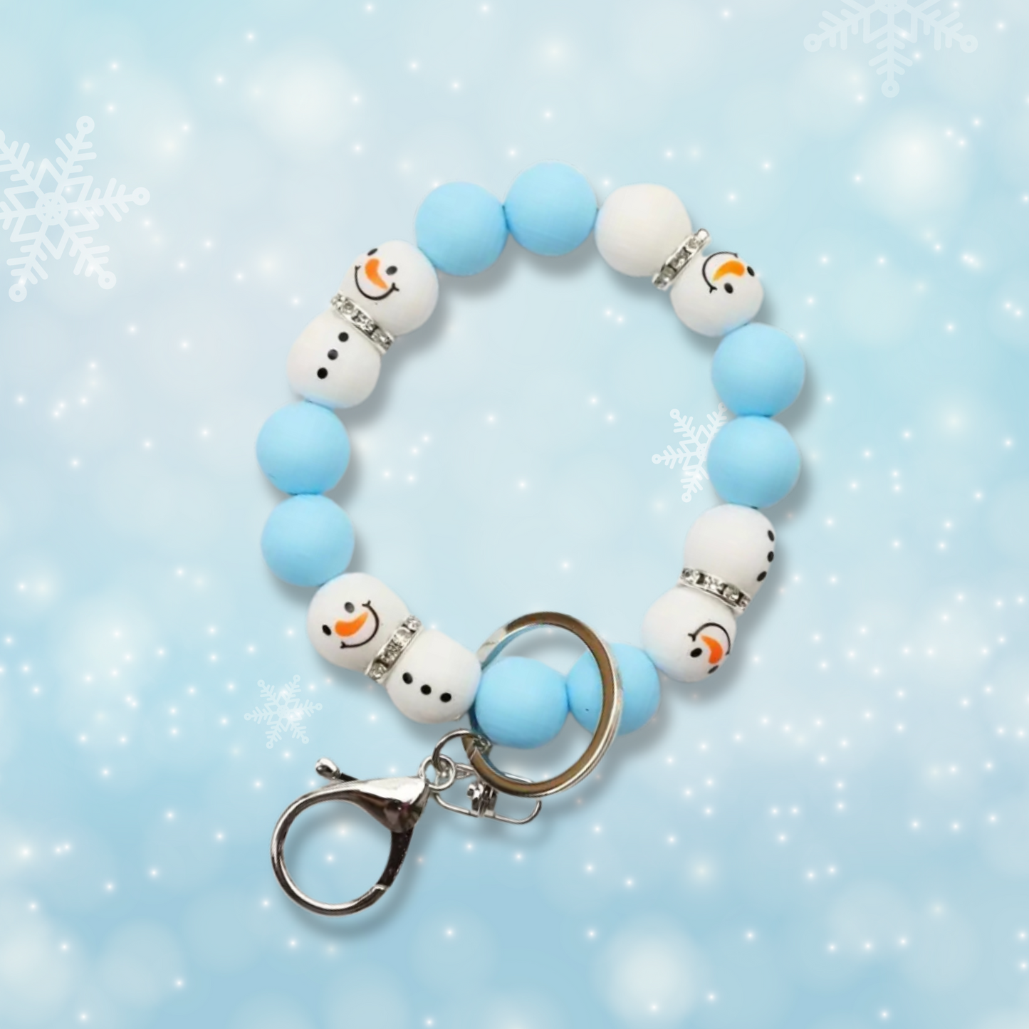 Frosty Charm Snowman Beaded Wristlet